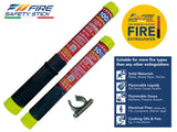 Fire Safety Stick with packaging and features on a white background